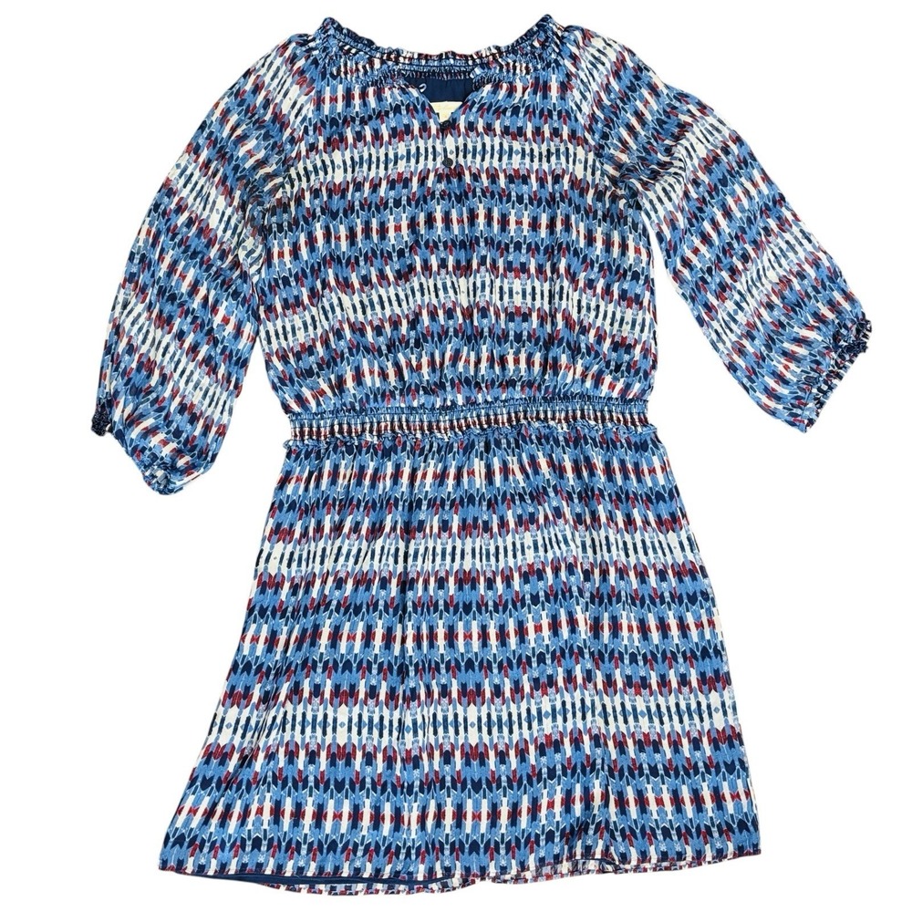 Shoshanna Size 4 Printed Silk Elastic Waist‎ Dress Blue. Lightweight. Lined - Picture 9 of 16